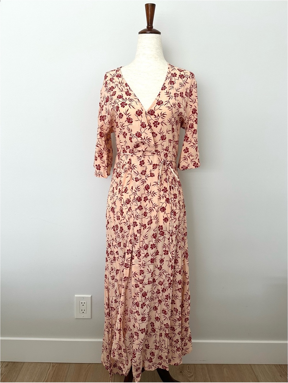 Anthropologie Floral Wrap Midi Dress
